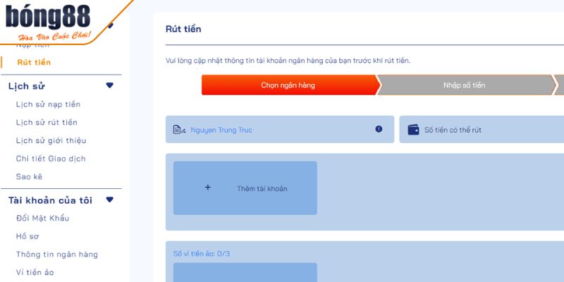 Hướng dẫn quy trình rút tiền BONG88 cơ bản
